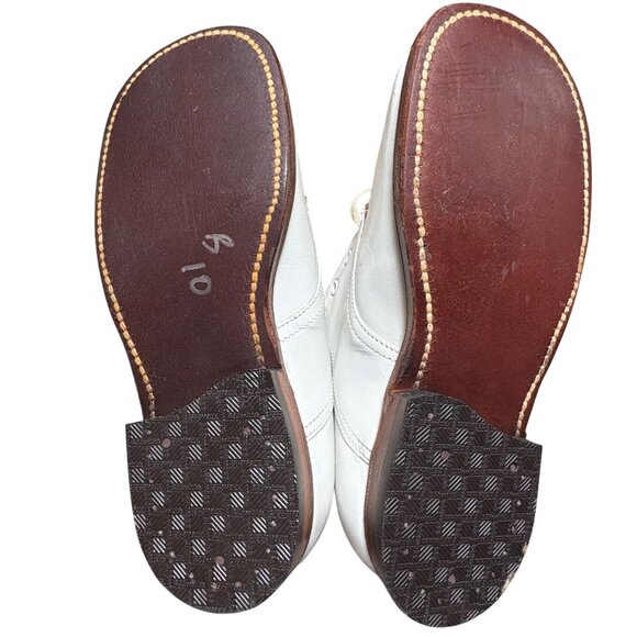 Vintage White Leather Lace-Up Oxford Shoes Boys 10.5 Fleet Air Arch Line - Picture 5 of 5